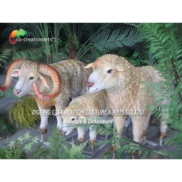 Blue 110v Animatronic Sheep Simulated Animals For Animal Exhibitions