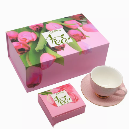 Custom Logo Printed Cardboard Tea Boxes Handmade Tea Set Gift Box