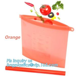Storage preservation reusable silicone food bag,FDA reusable silicone storage