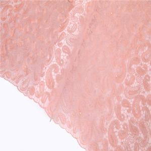 F50280 51-52" customizable peach wholesale embroidery french lace with besds for