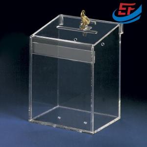 Cheap Transparent Plexiglass Box Lockable Countertop Acrylic Suggestion Box for sale