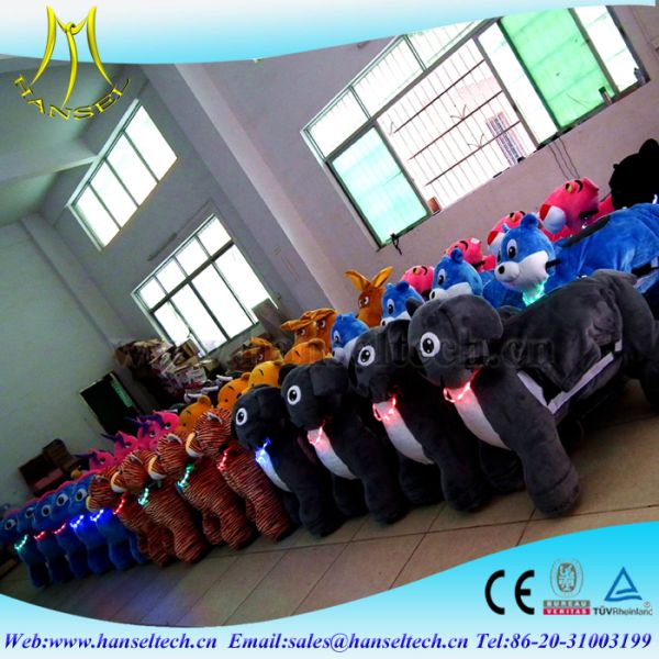 Hansel best selling battery coin operation game amusement park children moving stuffed animal scooter ride electric