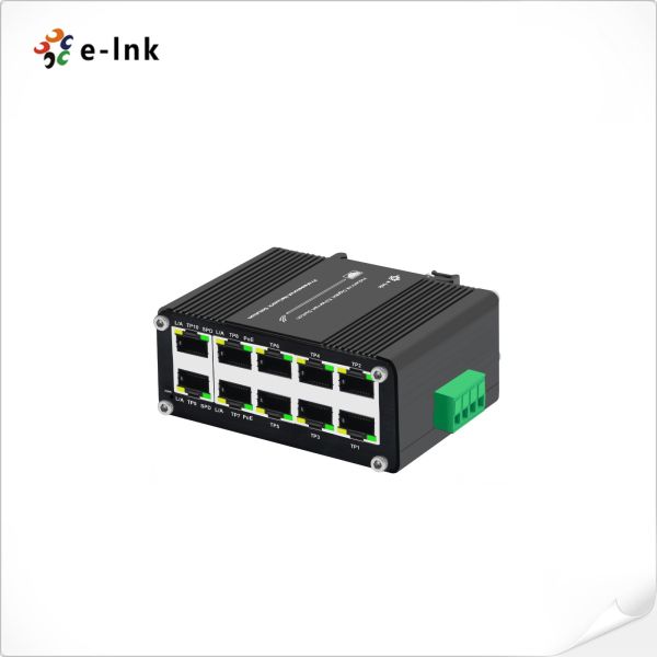 Mini 10 Port Gigabit Switch 8 Port 10/100/1000T 30W PoE To 2-Port RJ45 Uplink