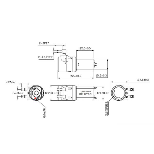 Mini Water Liquid Gear Peristaltic Liquid Pump 70ml For Robot Cleaner Sweeper
