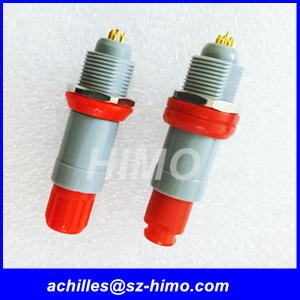 1P series male and female 7 pin Lemo plastic push pull connector with red color