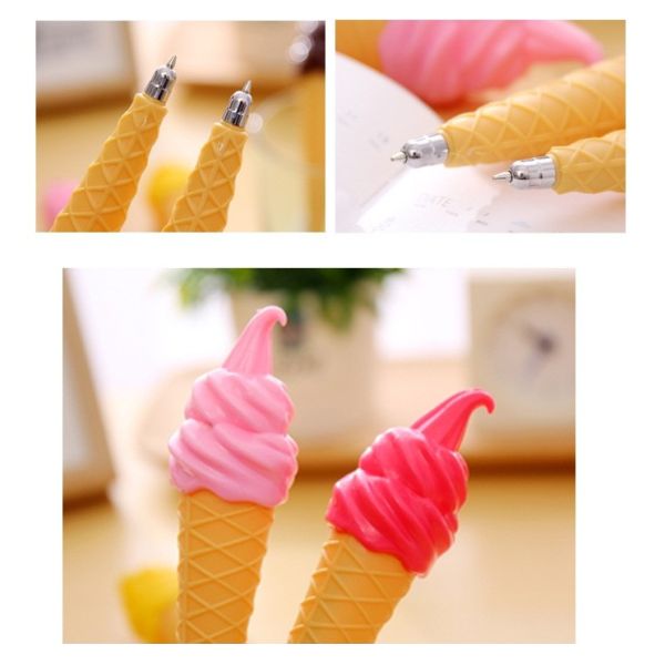 Realistic Feeling 3D Cute Promotional Ice Cream Shape Ball Point Pen