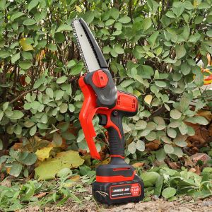 Mini Chainsaw 6-Inch Cordless with 2 Battery - 21V Handheld Electric Small Power