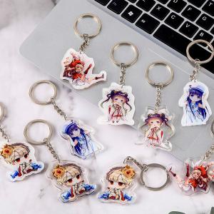 Transparent Acrylic Keychain With Metal Ring Durable Animation Cartoon Character