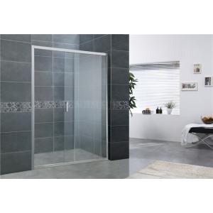 China Adjustable Bright Silver Sliding Shower Screens Aluminum Alloy Without Wall Profiles on sale