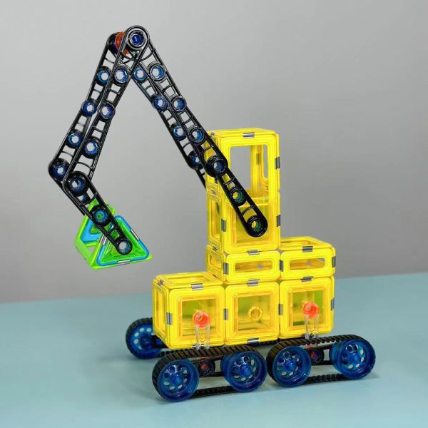 Remote Control Excavating Machinery Magnetic Tiles Accessories Building Blocks