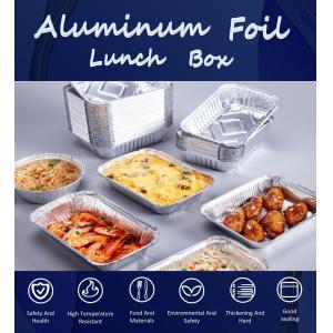 Gold Color Smooth Wall Aluminium Foil Food Container Tray With Sealable Lid