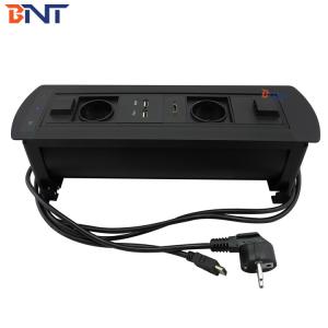 Cheap 3Mm Panel Thickness electric Black Desk Pop Up Multimedia Socket for sale