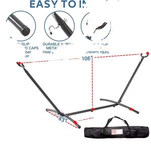 Portable Free Standing Double Hammock With Stand For Outdoor Activity In Qingdao