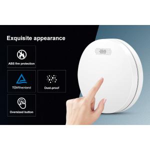 Pure White Round Shape Fire Alarm Smoke Alarm Detector With ABS Fireproof