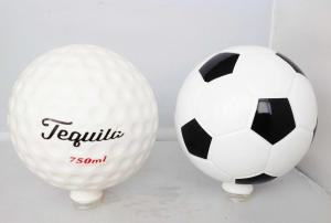 Cheap Soccer Ball Tequila Glass Bottle With T Cork Screw Cap Full Coating Gradient Painting for sale