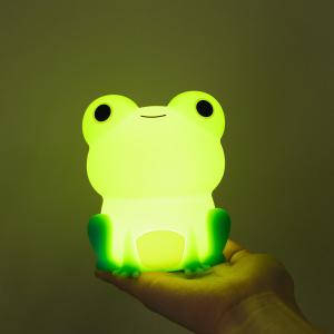 China Cute Frog Night Night For Kids Color Changeable Silicone Sleeping Night Lamp For Nursery Dimmable Timer Rechargeable on sale
