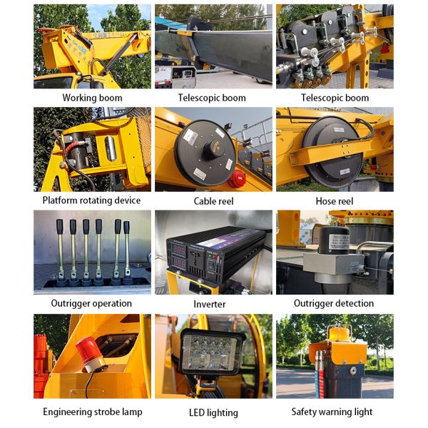 32m telescopic boom version Dongfeng aerial bucket lift aerial work platform truck