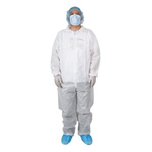 Type 5/6 White SMS Disposable Non Woven Coverall Without Hood