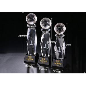 Golf Event Crystal Trophy Cup With Inside 3D Laser Golf Figure OEM Available