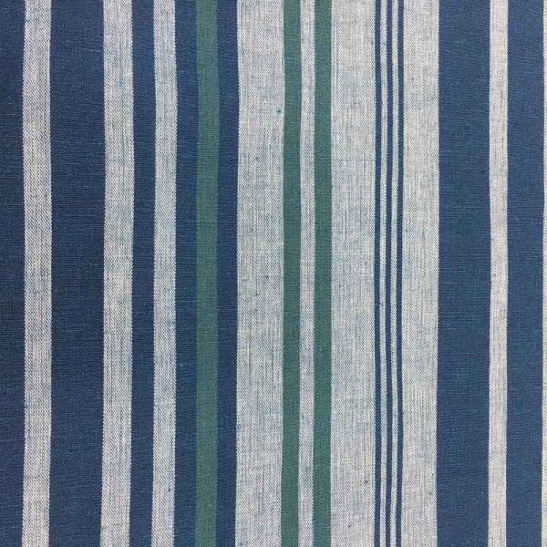 Plain Cotton Linen Blend Woven Yarn Dyed Stripe Fabric 140gsm Organic