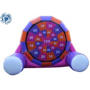 6m PVC Tarpaulin Inflatable Kick Dart Board Soccer Game With Velcro Balls Purple