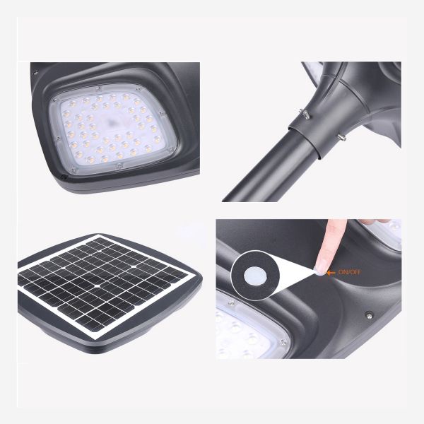 IP65 Waterproof Clover LED Solar Street Light Power Sensor Garden Lamp 3500K DC