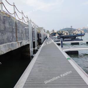 Silver Aluminum Alloy Floating Boat Docks Pontoon With Mooring Cleats And Pile