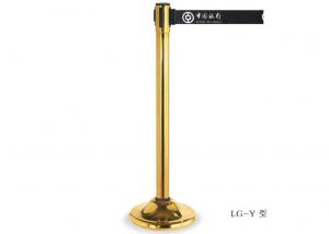 China Stainless Steel Railing Stand Silver/Golden Crowd Control Stanchion with Tabby Retractable Belt Rust-Resistant on sale