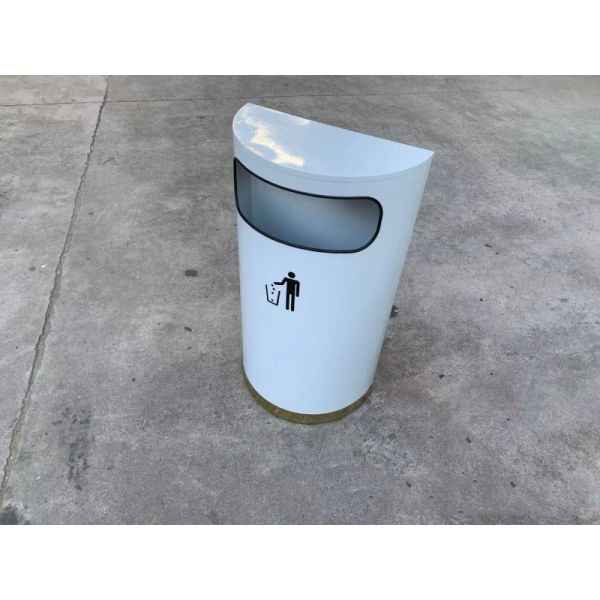 Large Capacity Half-round Shopping Mall Supermarket Standing Aisle Against the Wall Elevator Door Smoke Bucket Trash Can