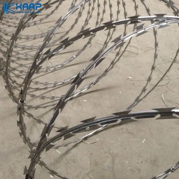 Galvanized Steel Protection Safety Fence Single Razor Barbed Wire