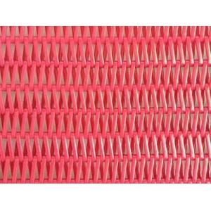Flat Wire Non Woven Mesh Fabric Heat Setting , Red Mesh Screen for Paper Drying