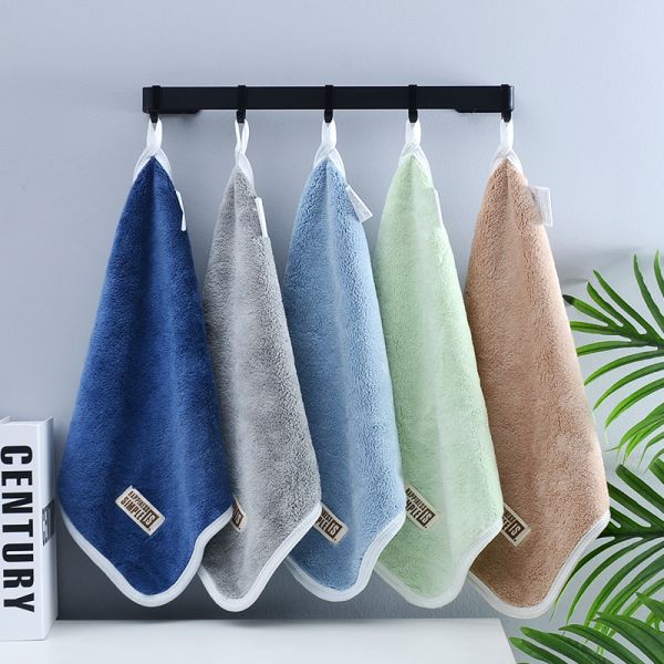 Dark Coral Plush Thickened Facial Cleansing and Beauty Edging Small Square Scarf Gift