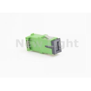 Green Color FTTH SC Fiber Optic Adapter With Hinged Dust Cover ROSH Approved
