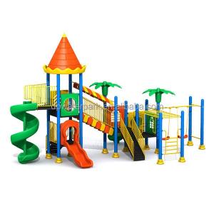 China China Custom Children Park Equipment Playground Big Plastic Slide Swing Sets Outdoor for Kids on sale