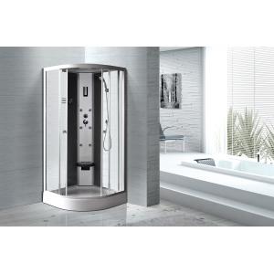 Cheap Matt Silver Profiles Curved Glass Shower Enclosures , Enclosed Shower Cubicles for sale