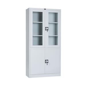 Steel Lockable Glass Door Filing Cabinet Metal File Storage cupboard ISO45001