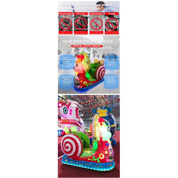100W Safe Swing Kiddy Ride Machine 1 Player Candy Snail Design
