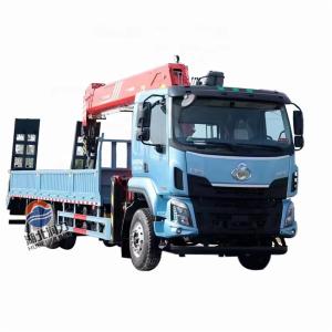 China Liuqi Flatbed Transport Truck 14 Tons With Crane 10 Speed Transmission on sale