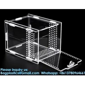 Acrylic Reptile Terrarium Clear View Transparent Acrylic Box Feeding Box For