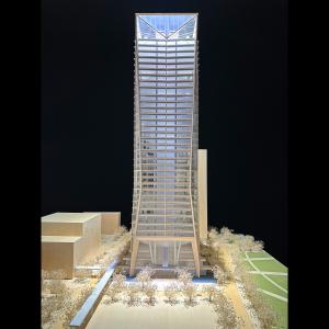 Wooden Miniature Skyscraper Model Qianhai Office Building Project