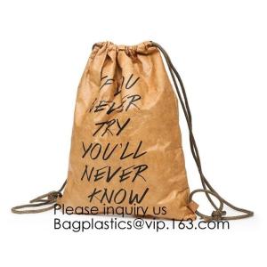 Drawstring Backpack - Tyvek Bag Paper bag,Waterproof Tyvek Bag for Gym or Travel