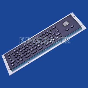 Cheap Metallic Liquid-Proof Industrial Black Kiosk Metal Keyboard With Trackball for sale