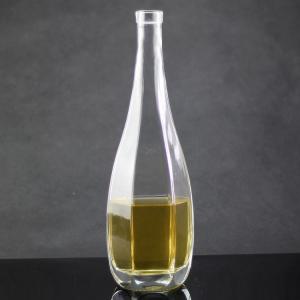 Cheap Glass Collar Olive Oil Packaging Bottles with Polygonal Design and Cork Cap Closure for sale