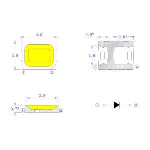High Brightness Smd 2835 LED Chip 9v 80-85lm For Bulb Lamp