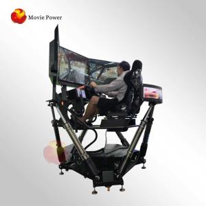 Portable 9D Virtual Reality Car Racing Simulator 6 Dof 3 Screen Cockpit 4D
