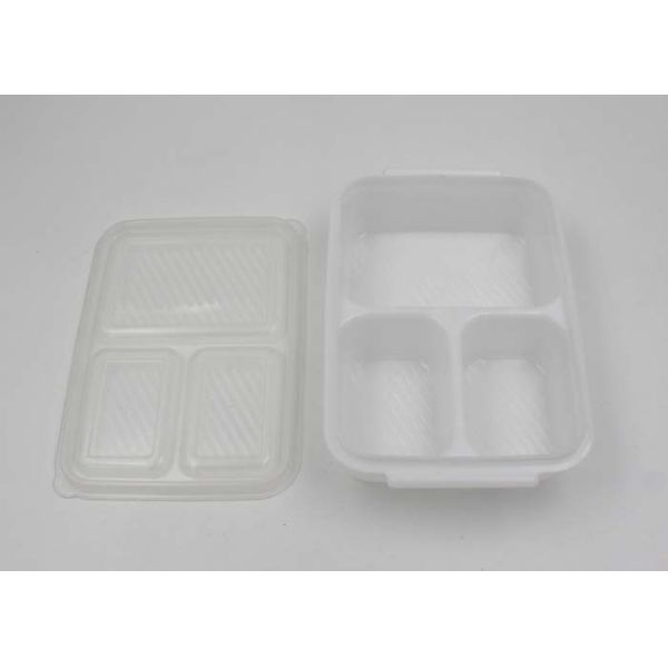 Quality White Plastic Lunch Boxes With Compartments , Disposable Food Containers With Lids wholesale