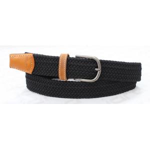 Black / Red Polyester Men's Elastic Braided Stretch Belt Elastic Tape Decoration