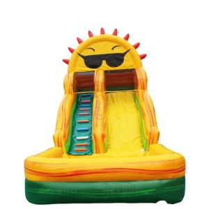 Customized Color Inflatable Boat Dock Slide Jumping Castles for Kids at Resort