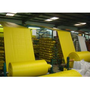 Cheap Woven Polypropylene Cloth Roll , Yellow Offset Print Woven PP Fabric UV Treated for sale
