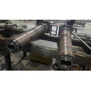 Plastic Extruder Conic Twin Screw And Barrel / Bi-metal Screw And Barrel For